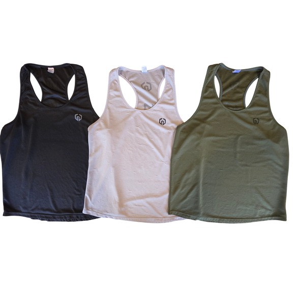Neleus Other - Neleus Mens 3 Pack Mesh Racerback Tank Tops L Black Gray Green Bodybuilding Gym
